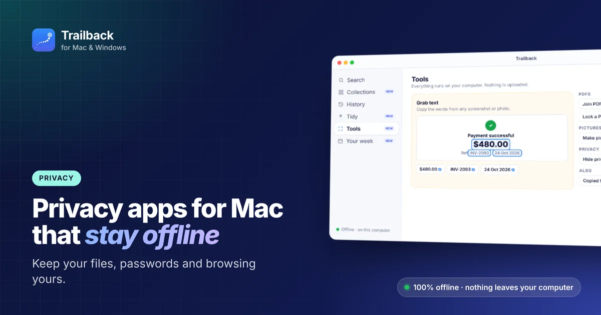 Privacy apps for Mac that keep your data on your computer